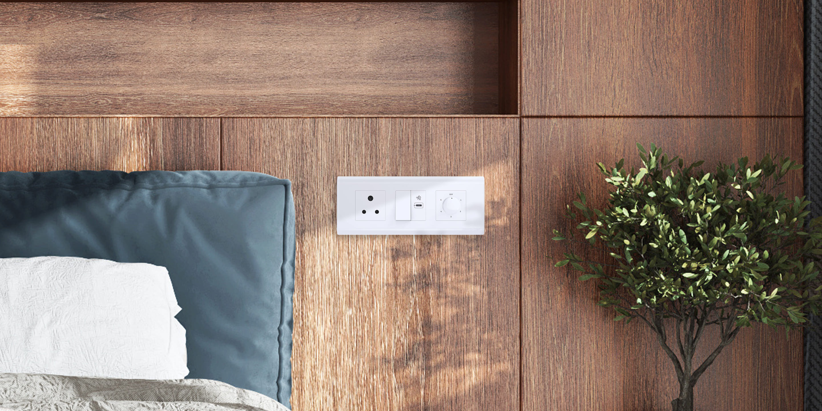 Bedroom with Nowa switches